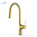 High Quality Gold Plating Kitchen Tap Watermark Pull Down Kitchen Faucet for kitchen sink sprayer